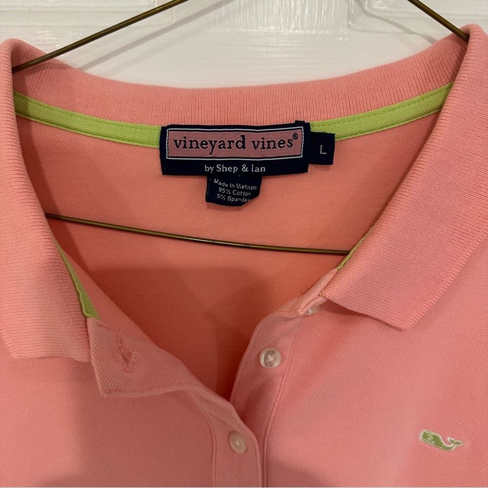 Vineyard vines women’s short sleeve cotton polo shirt light pink size large - Picture 6 of 9